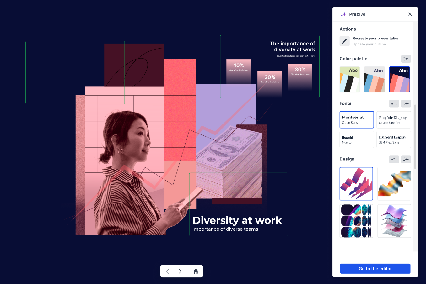Prezi AI interface