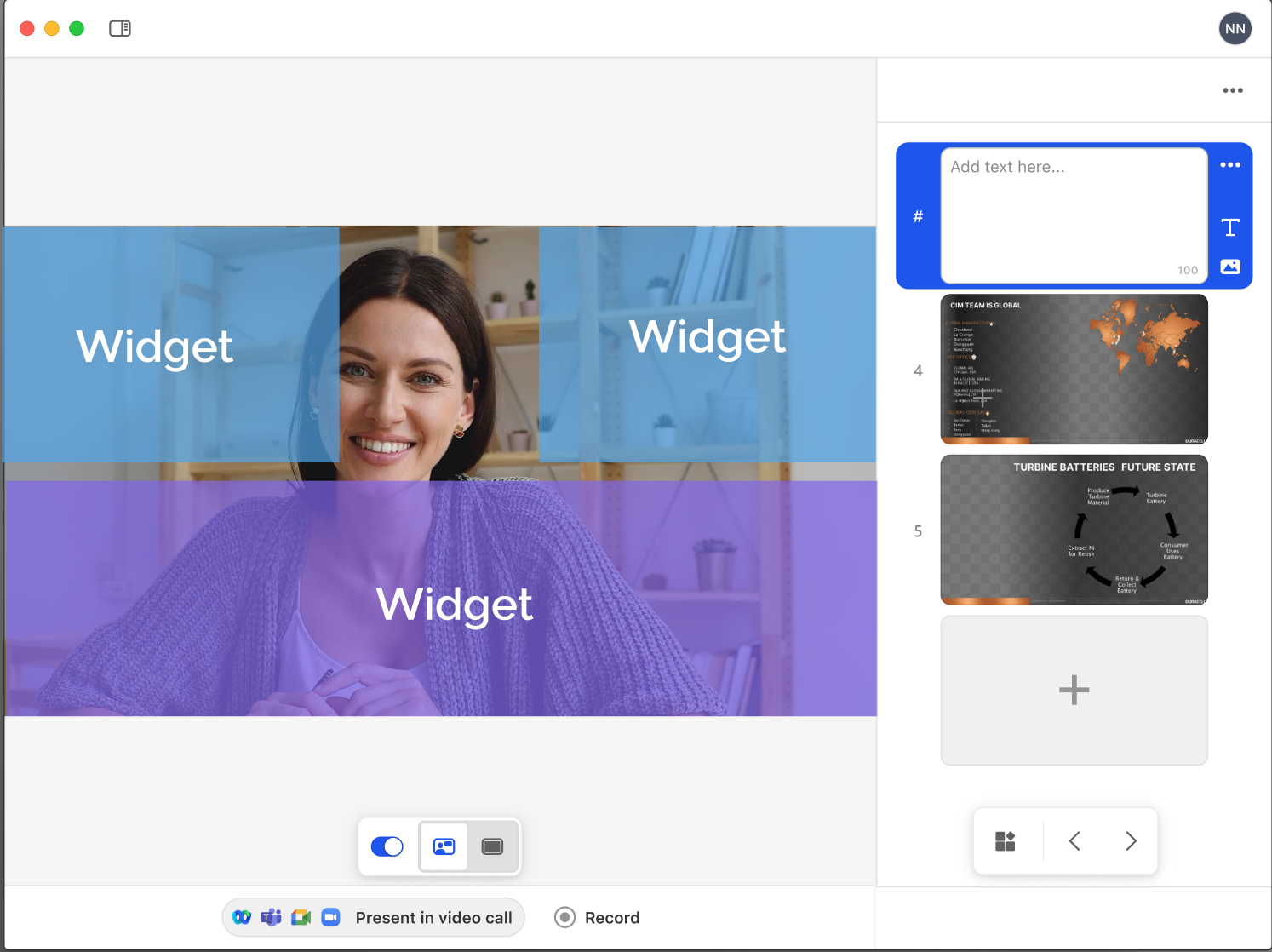 Prezi Video widget with background