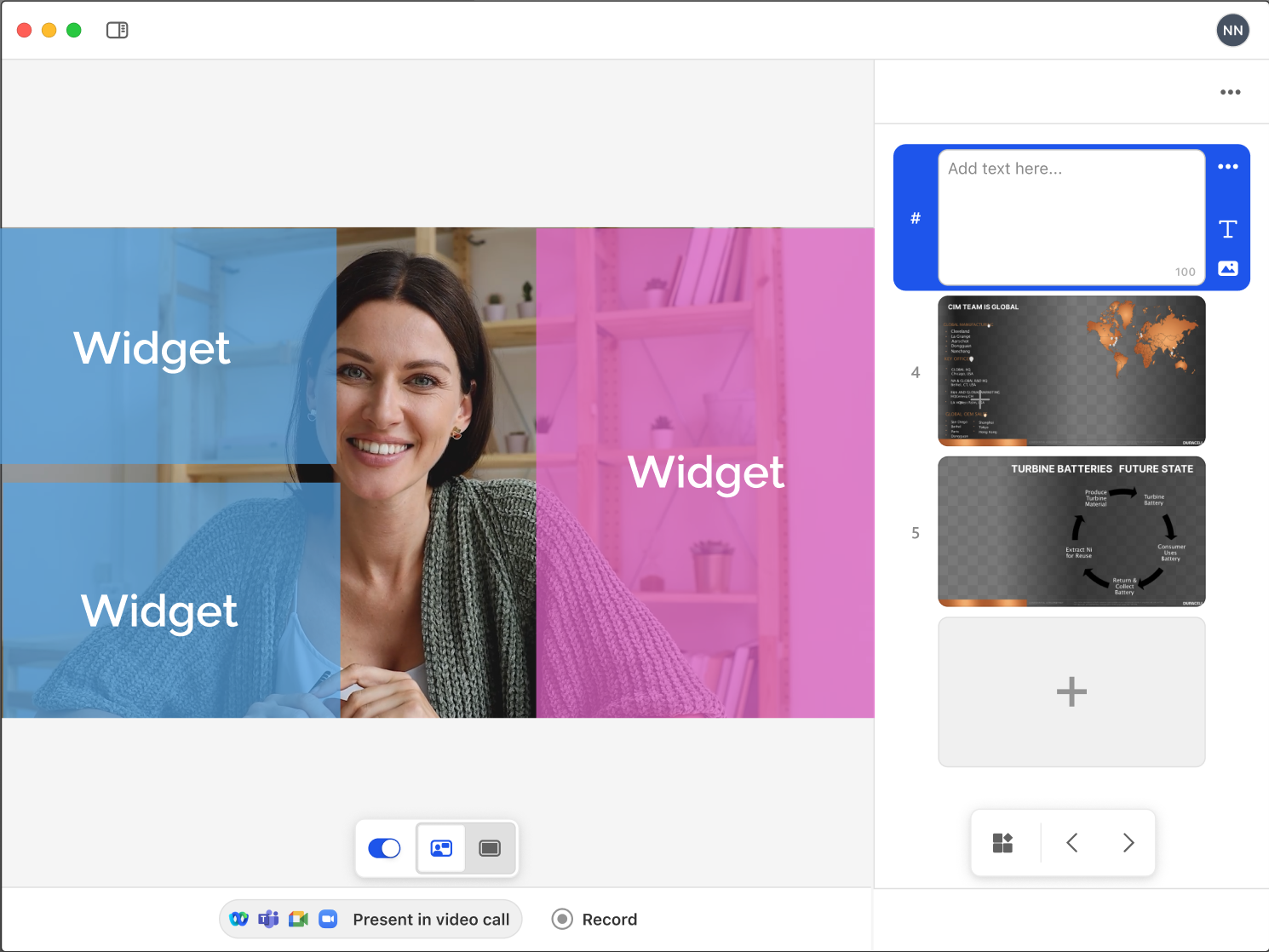 Prezi Video widget color variation